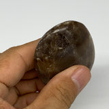 74.6g, 2.4"x1.7"x0.7", Natural Honey Calcite Palm-Stone Reiki @Afghanistan, B149