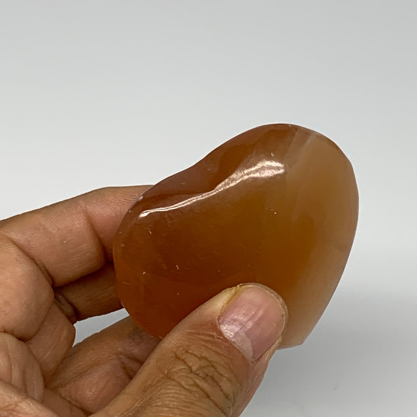 107.5g, 2.3"x2.4"x0.9" Honey Calcite Heart Gemstones, Collectible @Pakistan,B252