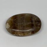 74.6g, 2.4"x1.7"x0.7", Natural Honey Calcite Palm-Stone Reiki @Afghanistan, B149