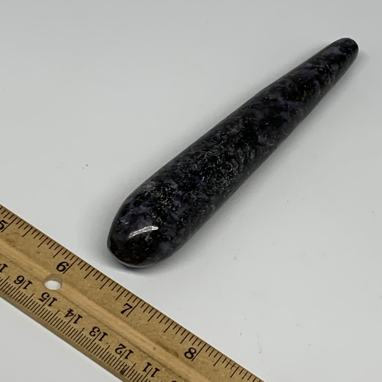 119.7g,5.5"x1" Indigo Gabro Merlinite Stick, Wand,Home Decor,Collectible,B18059