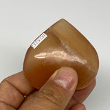 73.4g, 2.1"x2.2"x0.7" Honey Calcite Heart Gemstones, Collectible @Pakistan,B2521