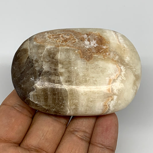 139.8g, 2.9"x2.1"x0.8", Natural Calcite Palm-Stone Reiki @Afghanistan, B14909