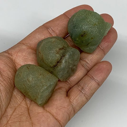 124g, 1.2"-1.3" 3pcs, Prehnite With Epidote Inclusion Mineral Specimen, B7063