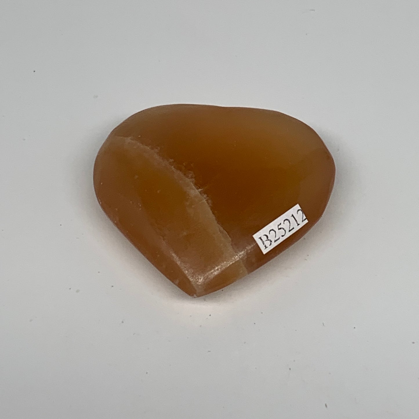 73.4g, 2.1"x2.2"x0.7" Honey Calcite Heart Gemstones, Collectible @Pakistan,B2521