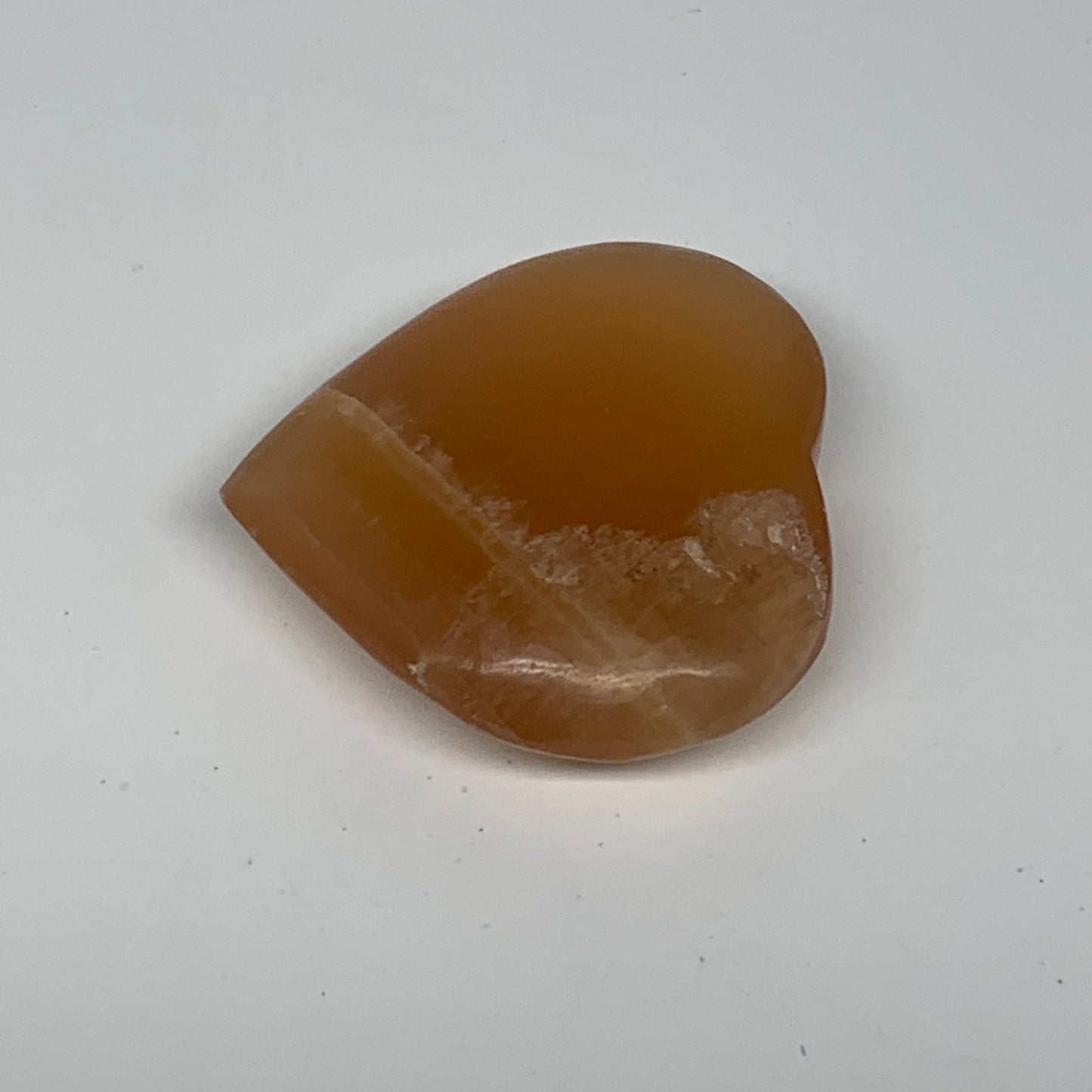 73.4g, 2.1"x2.2"x0.7" Honey Calcite Heart Gemstones, Collectible @Pakistan,B2521