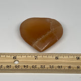 73.4g, 2.1"x2.2"x0.7" Honey Calcite Heart Gemstones, Collectible @Pakistan,B2521