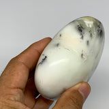 239.6g, 2.8"x3.2"x1.5" Dendrite Opal Heart Polished Healing Crystal Moss, B17293