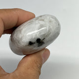 132g,2.6"x1.8"x1.1", Rainbow Moonstone Palm-Stone Polished from India, B21258