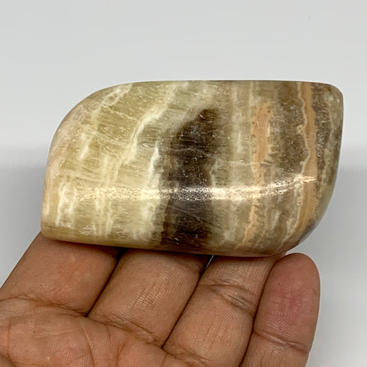 143.3g, 2.6"x1.6"x1", Natural Calcite Palm-Stone Reiki @Afghanistan, B14910
