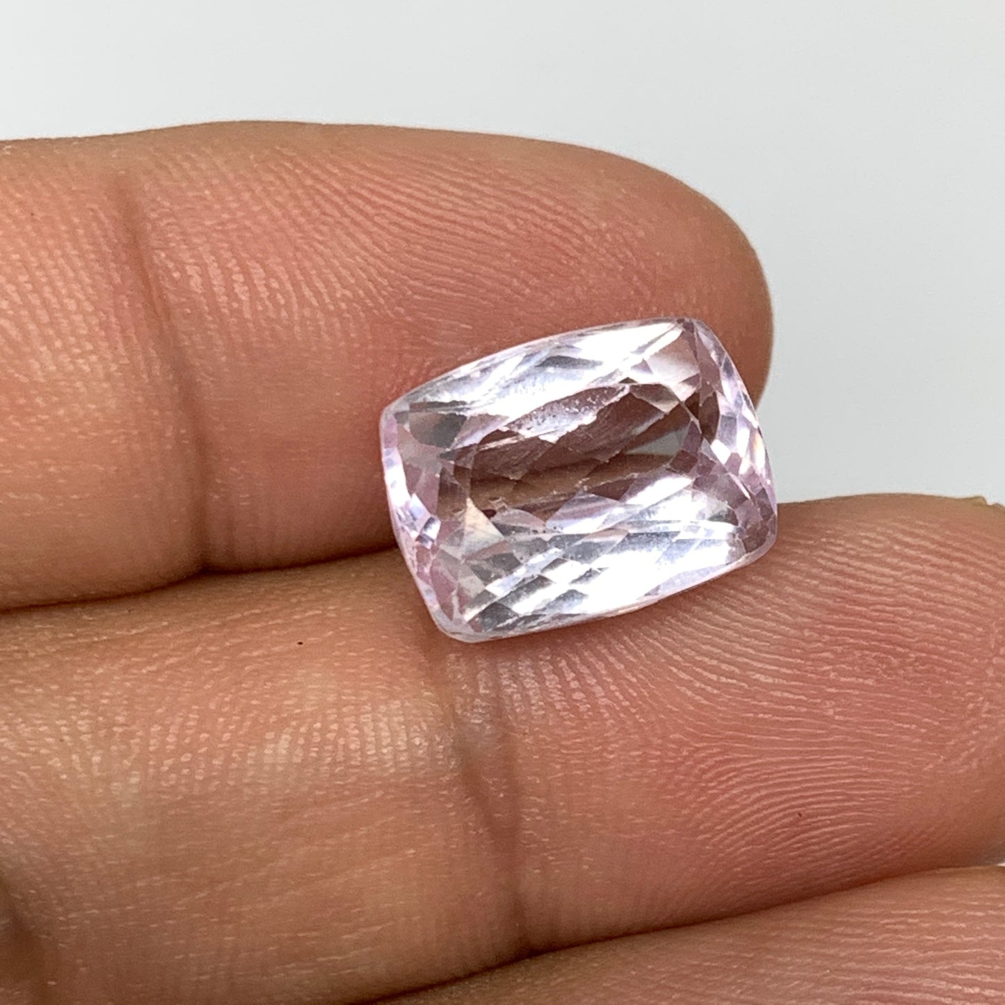 8.18cts, 13mmx10mmx6mm,Heated Kunzite Crystal Facetted Stone @Afghanistan,CTS227