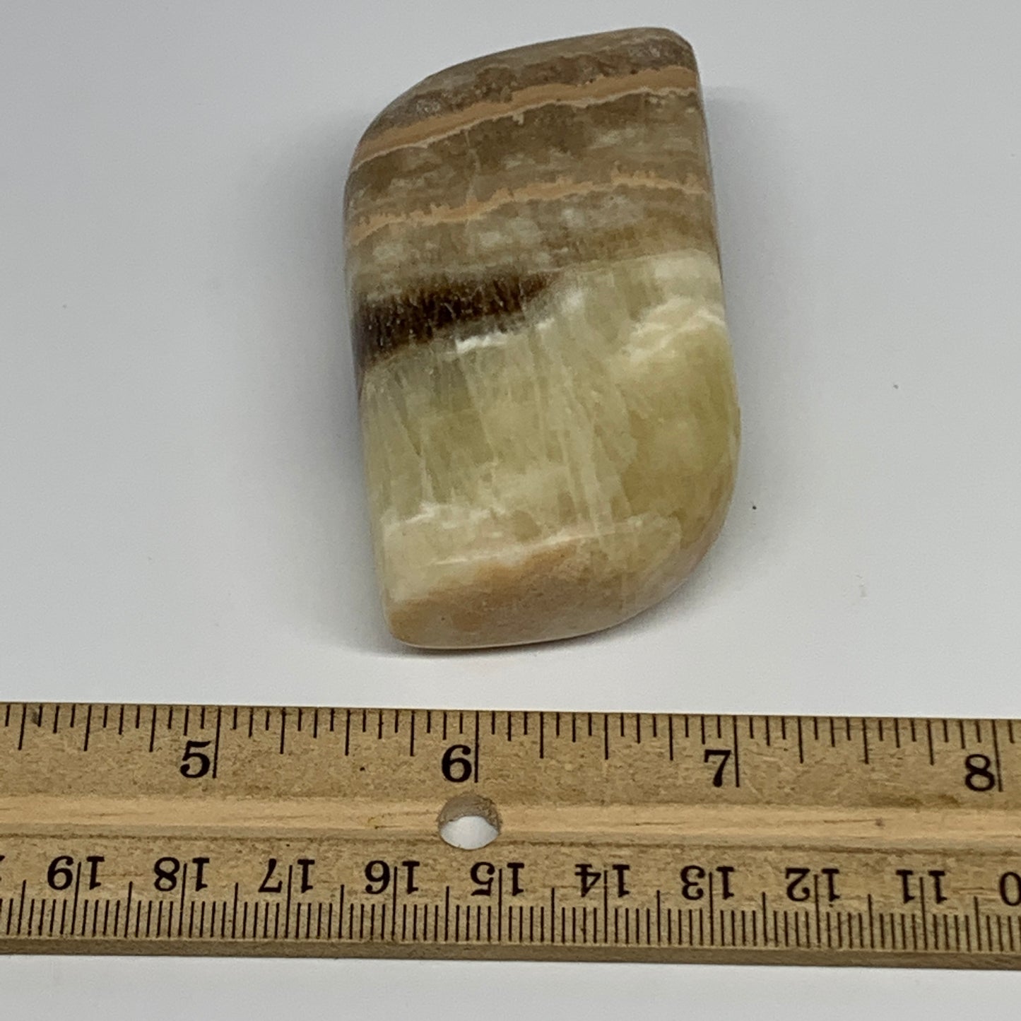 143.3g, 2.6"x1.6"x1", Natural Calcite Palm-Stone Reiki @Afghanistan, B14910