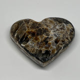 173.4g,3"x3.3"x0.9" Natural Chocolate Gray Onyx Heart Polished @Morocco,B18825
