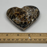 173.4g,3"x3.3"x0.9" Natural Chocolate Gray Onyx Heart Polished @Morocco,B18825