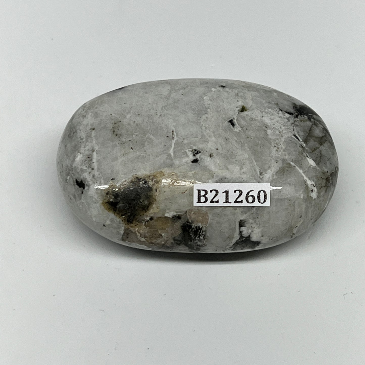 87.6g,2.3"x1.6"x1", Rainbow Moonstone Palm-Stone Polished from India, B21260