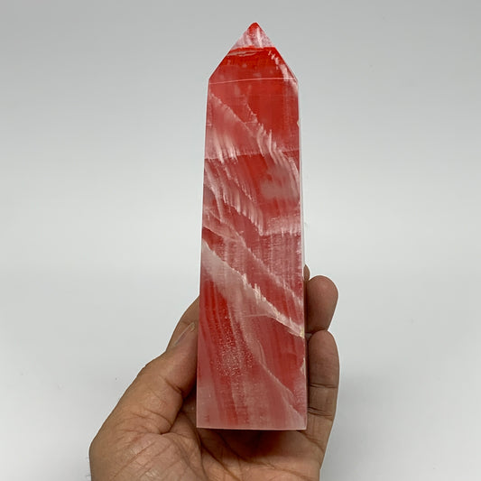 484.7g, 5.9"x1.6"x1.7" Dyed/Heated Calcite Point Tower Obelisk Crystal, B24982