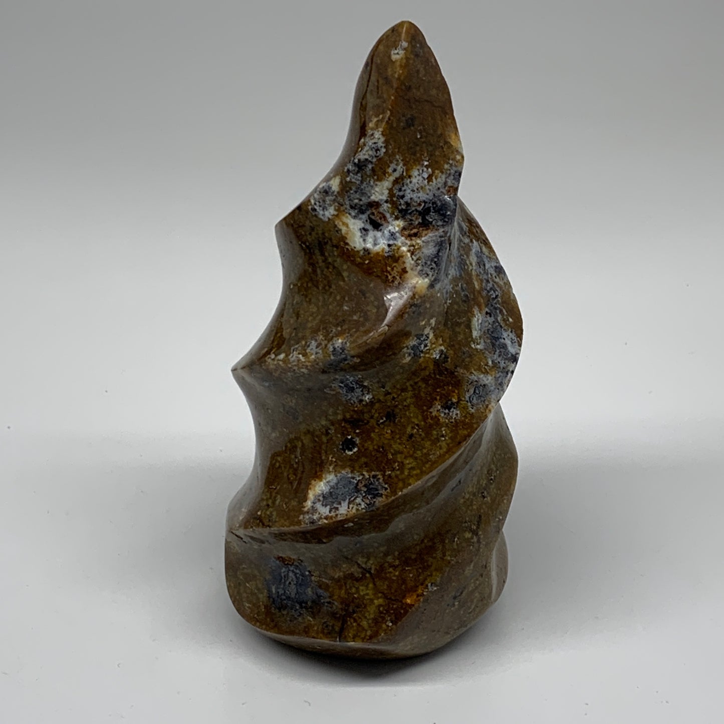 890g, 6.5"x3"x3", Natural Ocean Jasper Flame Gemstones Reiki Tool, B6248