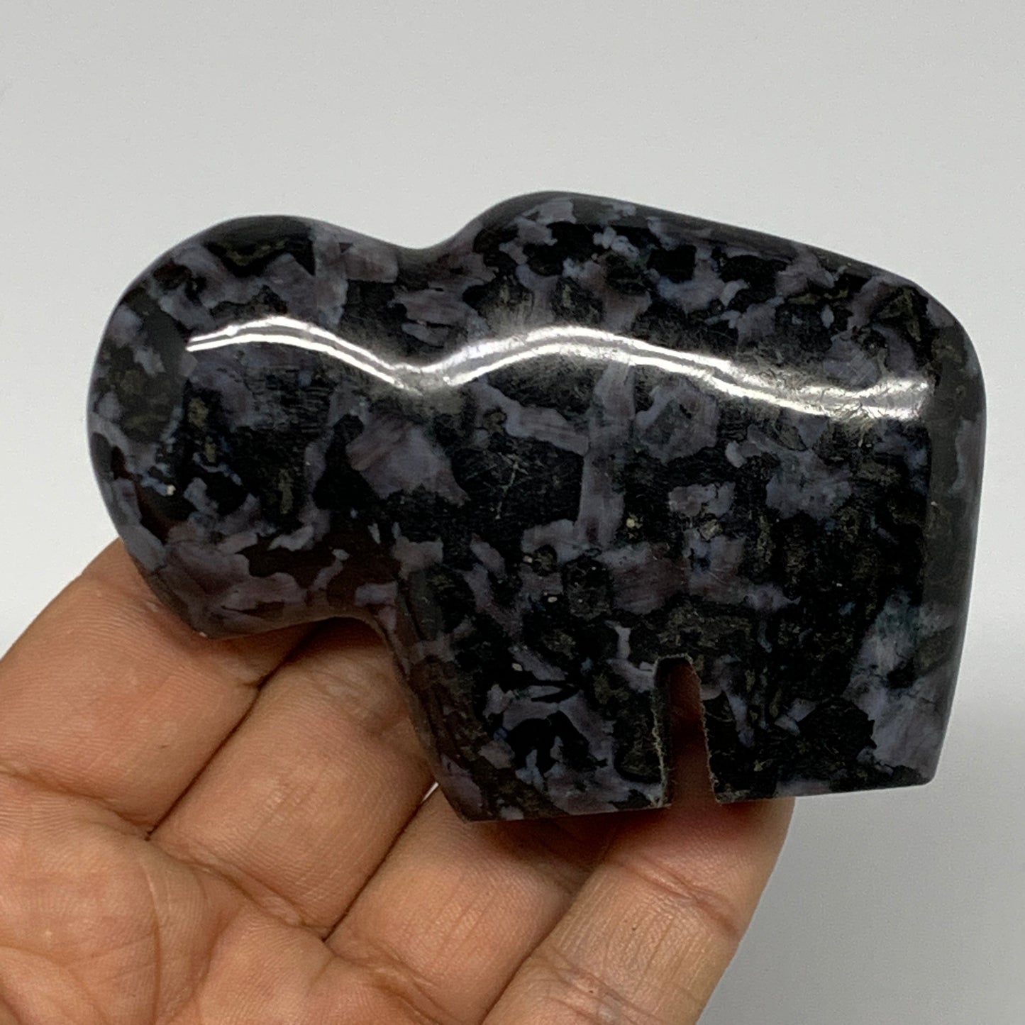 159.1g, 3.2"x2.2"x0.8" Natural Indigo Gabro Merlinite Buffalo @Madagascar,B22895