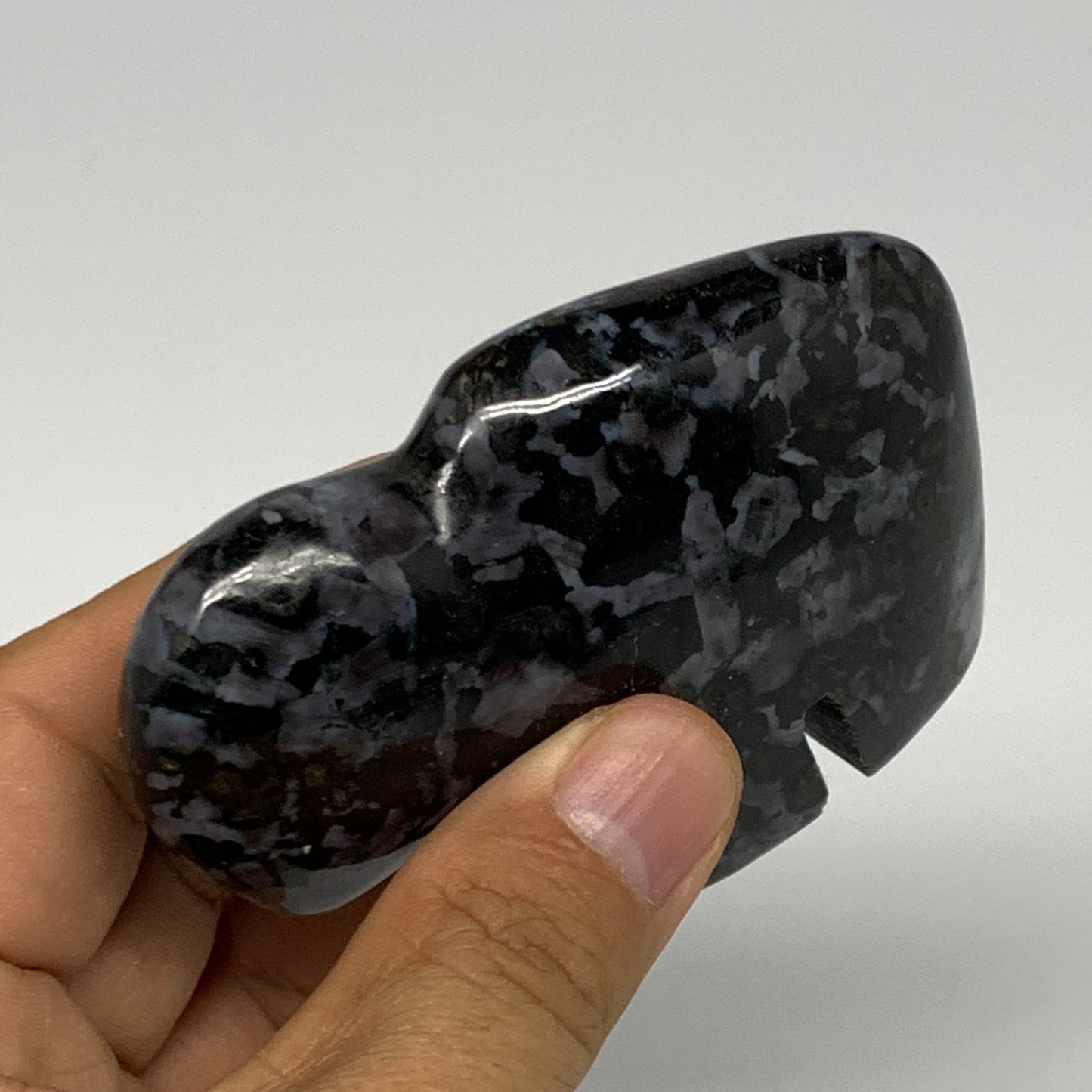 159.1g, 3.2"x2.2"x0.8" Natural Indigo Gabro Merlinite Buffalo @Madagascar,B22895