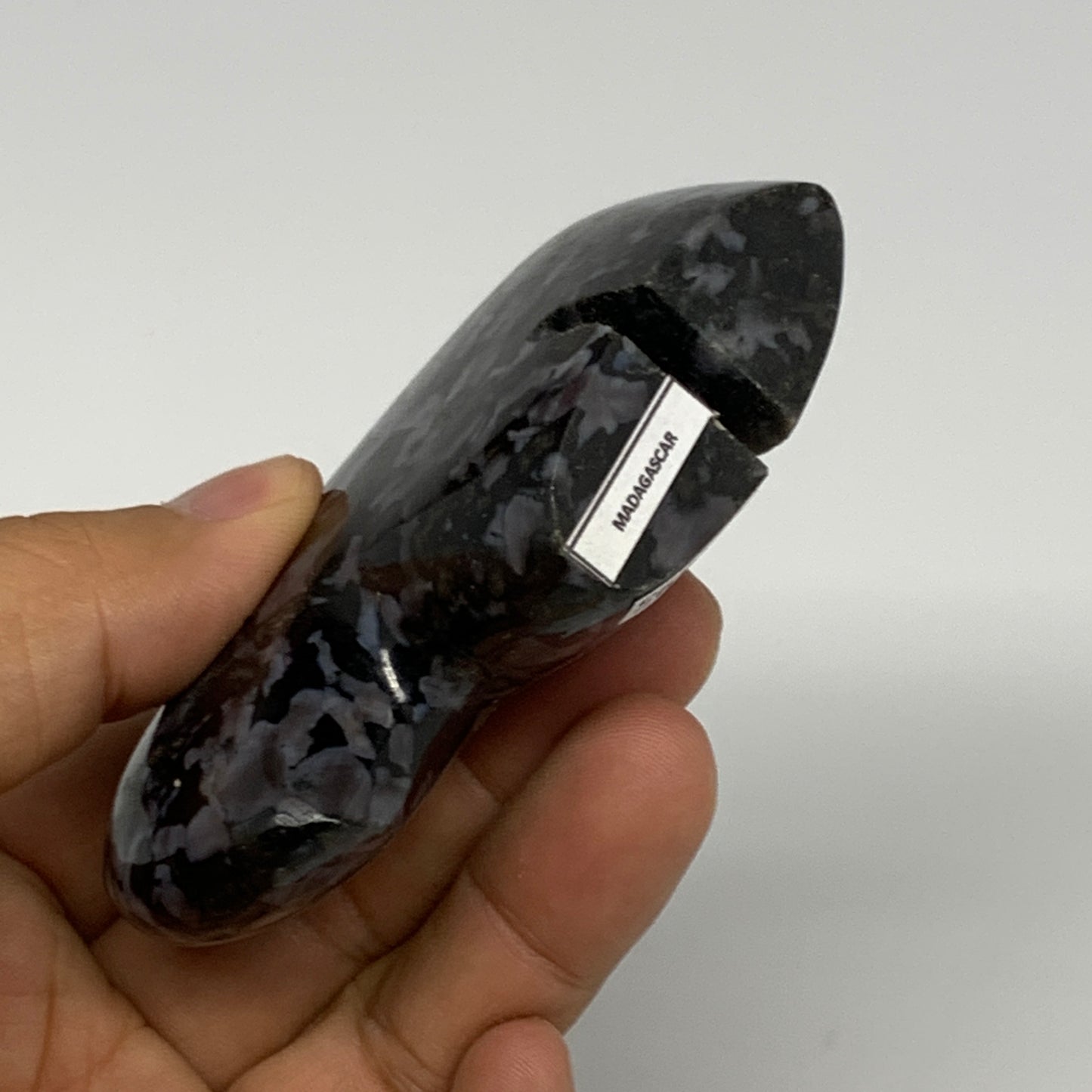 159.1g, 3.2"x2.2"x0.8" Natural Indigo Gabro Merlinite Buffalo @Madagascar,B22895