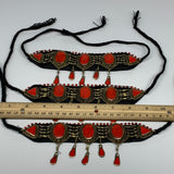 1pc, 20" Choker Necklace Afghan Turkmen Tribal 5 Cab Coral Inlay Fashion,B13987