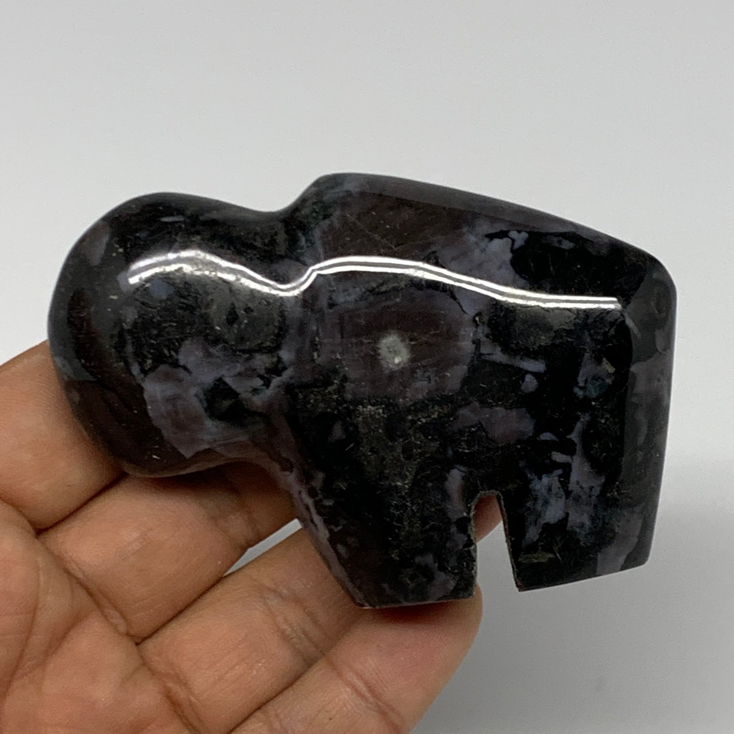 159.2g, 3.1"x2.2"x0.9" Natural Indigo Gabro Merlinite Buffalo @Madagascar,B22896