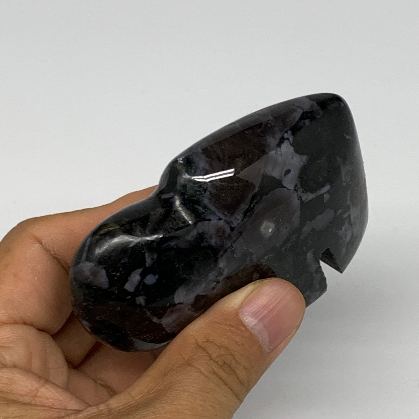 159.2g, 3.1"x2.2"x0.9" Natural Indigo Gabro Merlinite Buffalo @Madagascar,B22896