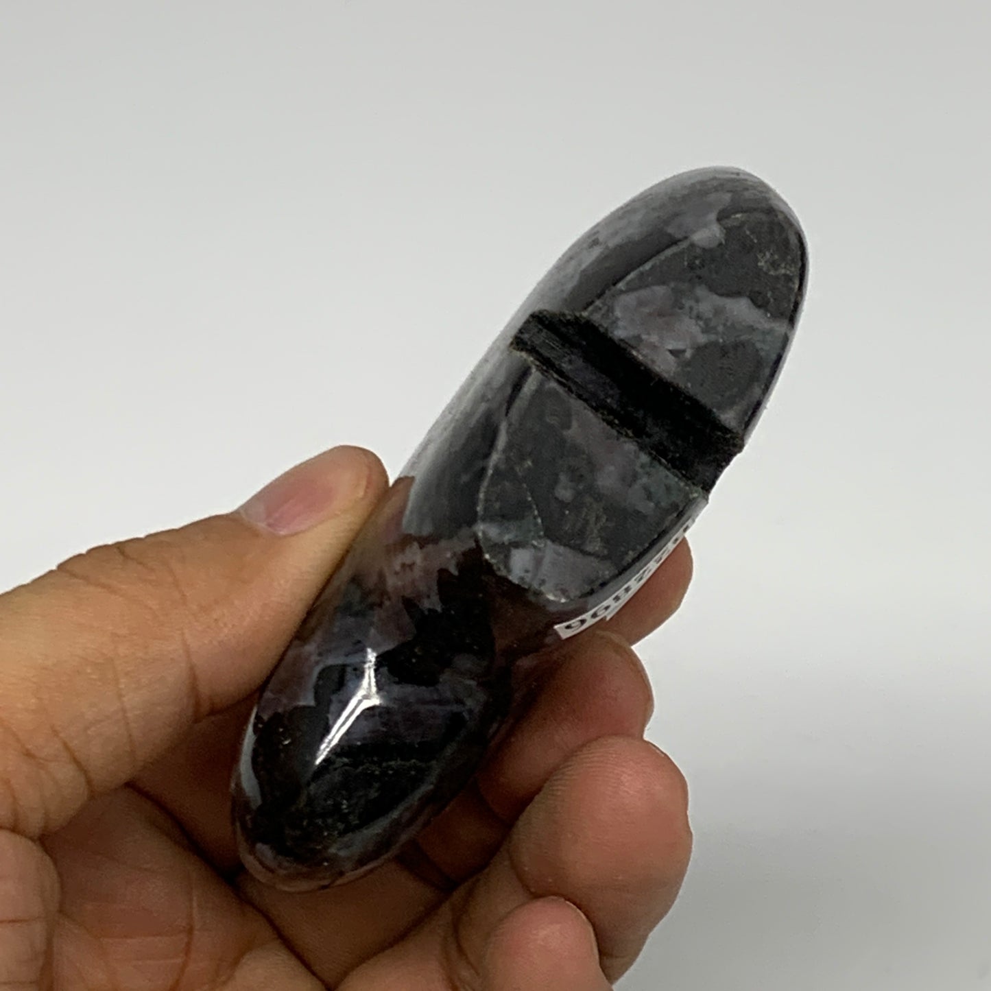 159.2g, 3.1"x2.2"x0.9" Natural Indigo Gabro Merlinite Buffalo @Madagascar,B22896