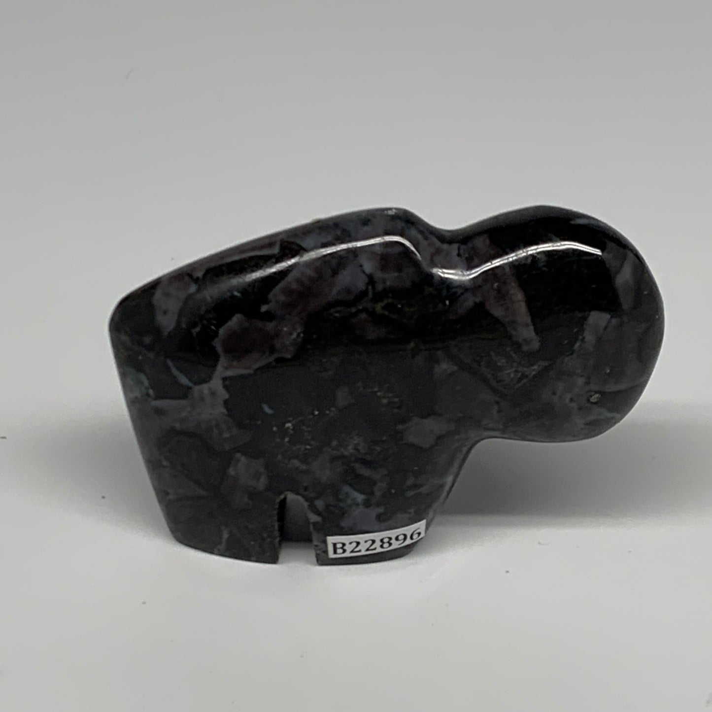 159.2g, 3.1"x2.2"x0.9" Natural Indigo Gabro Merlinite Buffalo @Madagascar,B22896