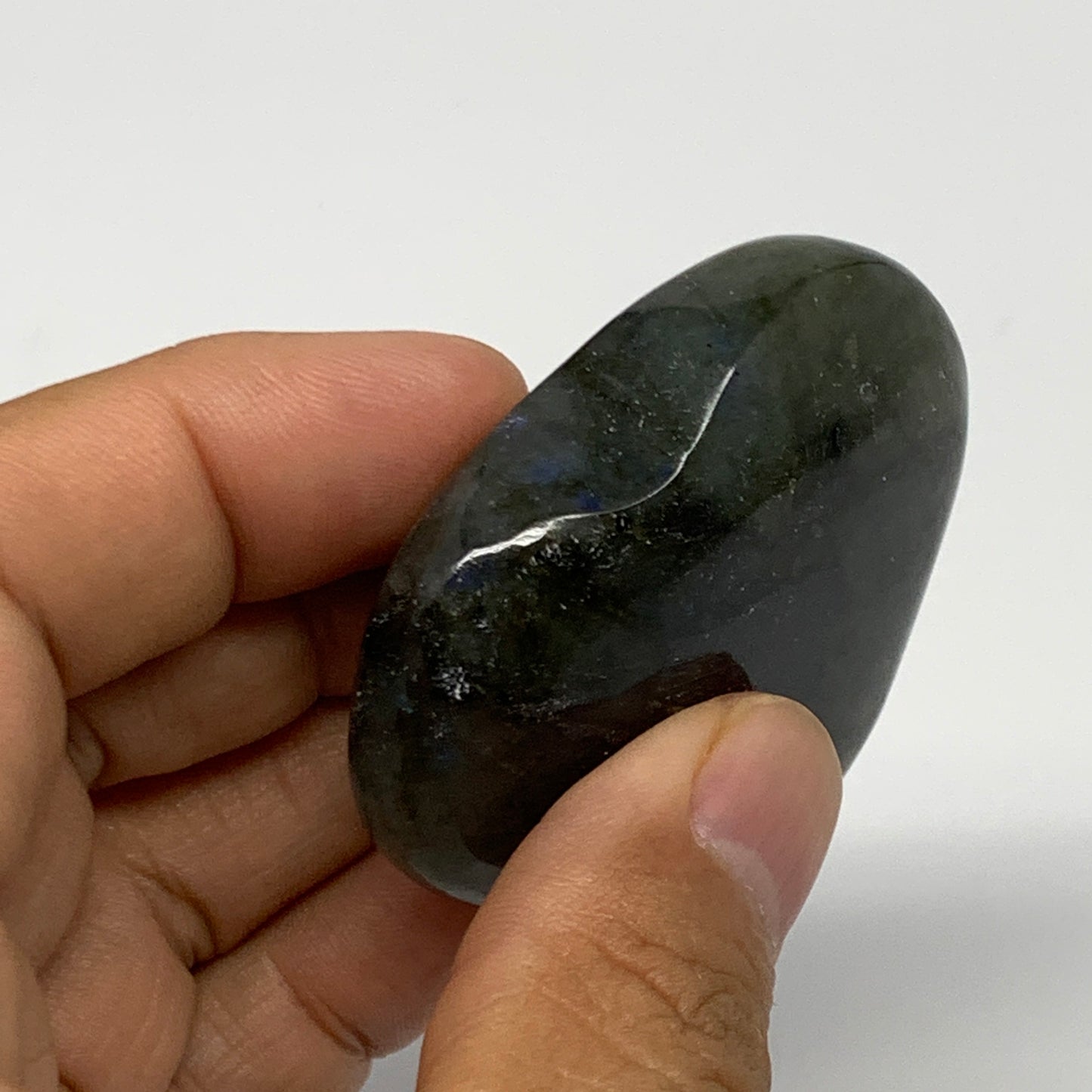65.8g,1.9"x2"x0.7" Natural Labradorite Heart Small Polished Healing Crystal, B22