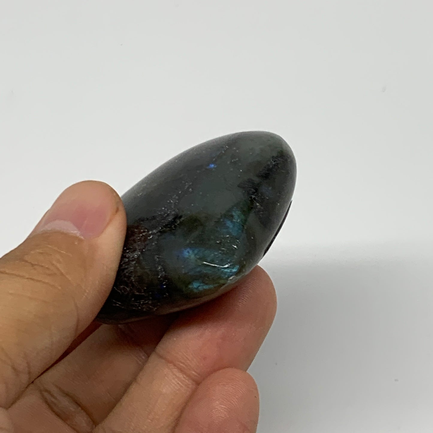 65.8g,1.9"x2"x0.7" Natural Labradorite Heart Small Polished Healing Crystal, B22