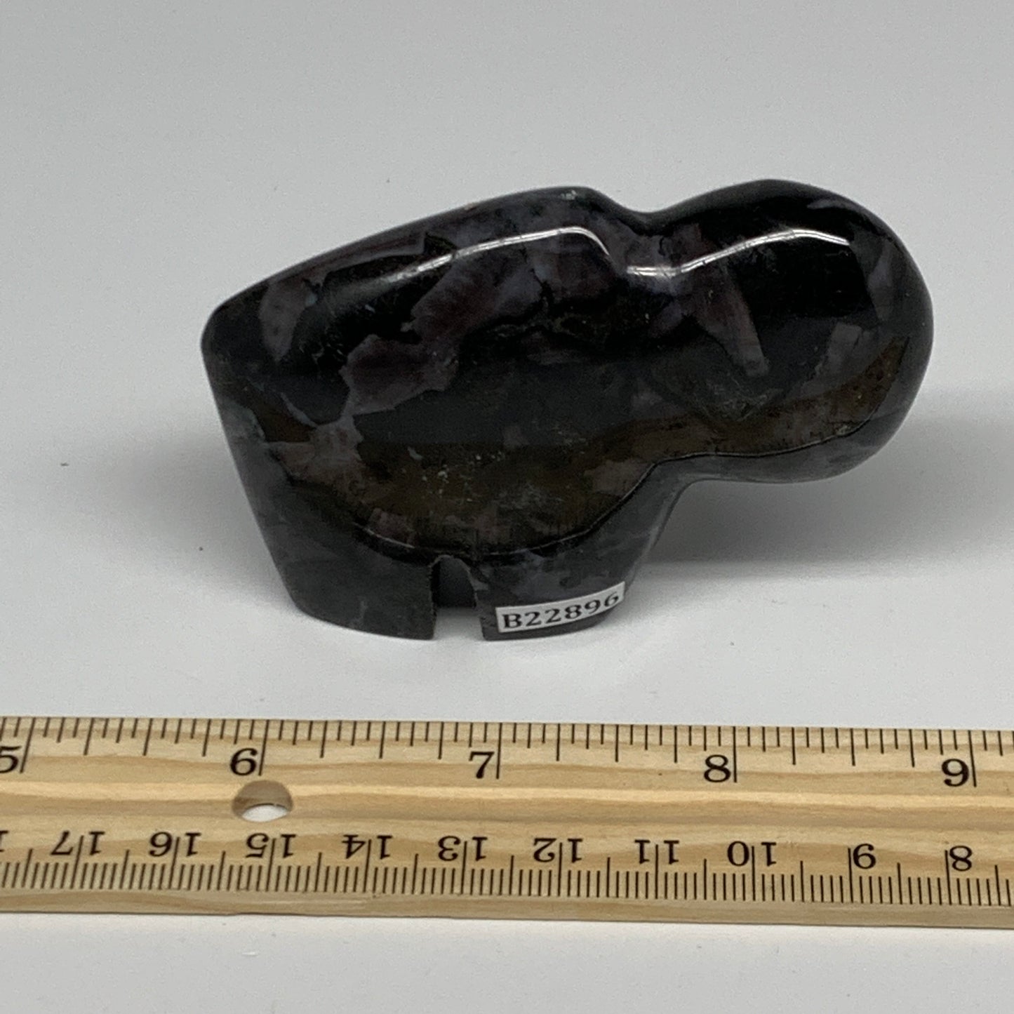 159.2g, 3.1"x2.2"x0.9" Natural Indigo Gabro Merlinite Buffalo @Madagascar,B22896