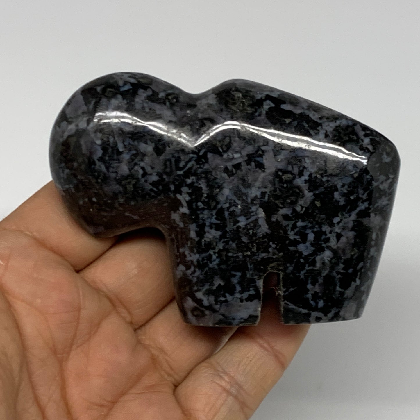 162.5g, 3.2"x2.2"x0.9" Natural Indigo Gabro Merlinite Buffalo @Madagascar,B22897