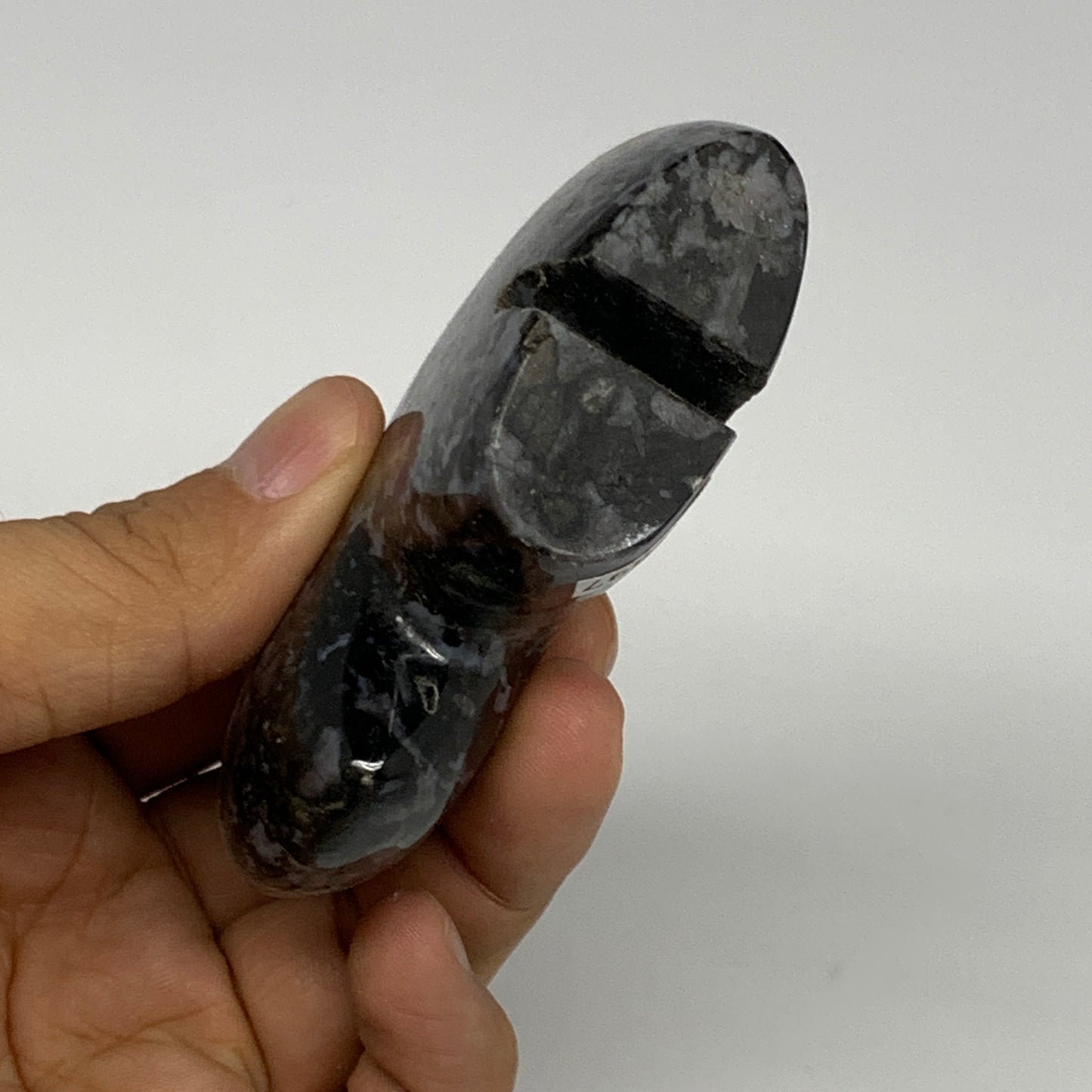 162.5g, 3.2"x2.2"x0.9" Natural Indigo Gabro Merlinite Buffalo @Madagascar,B22897