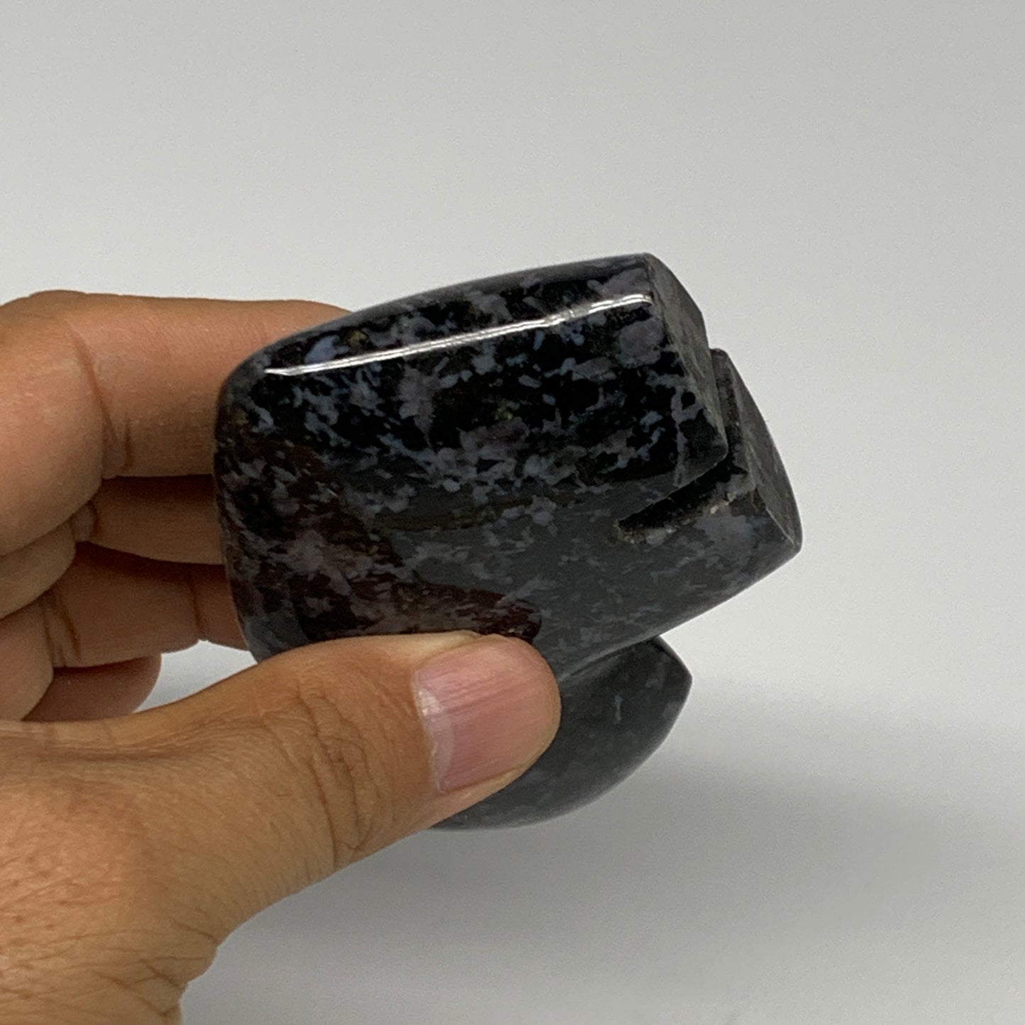 162.5g, 3.2"x2.2"x0.9" Natural Indigo Gabro Merlinite Buffalo @Madagascar,B22897