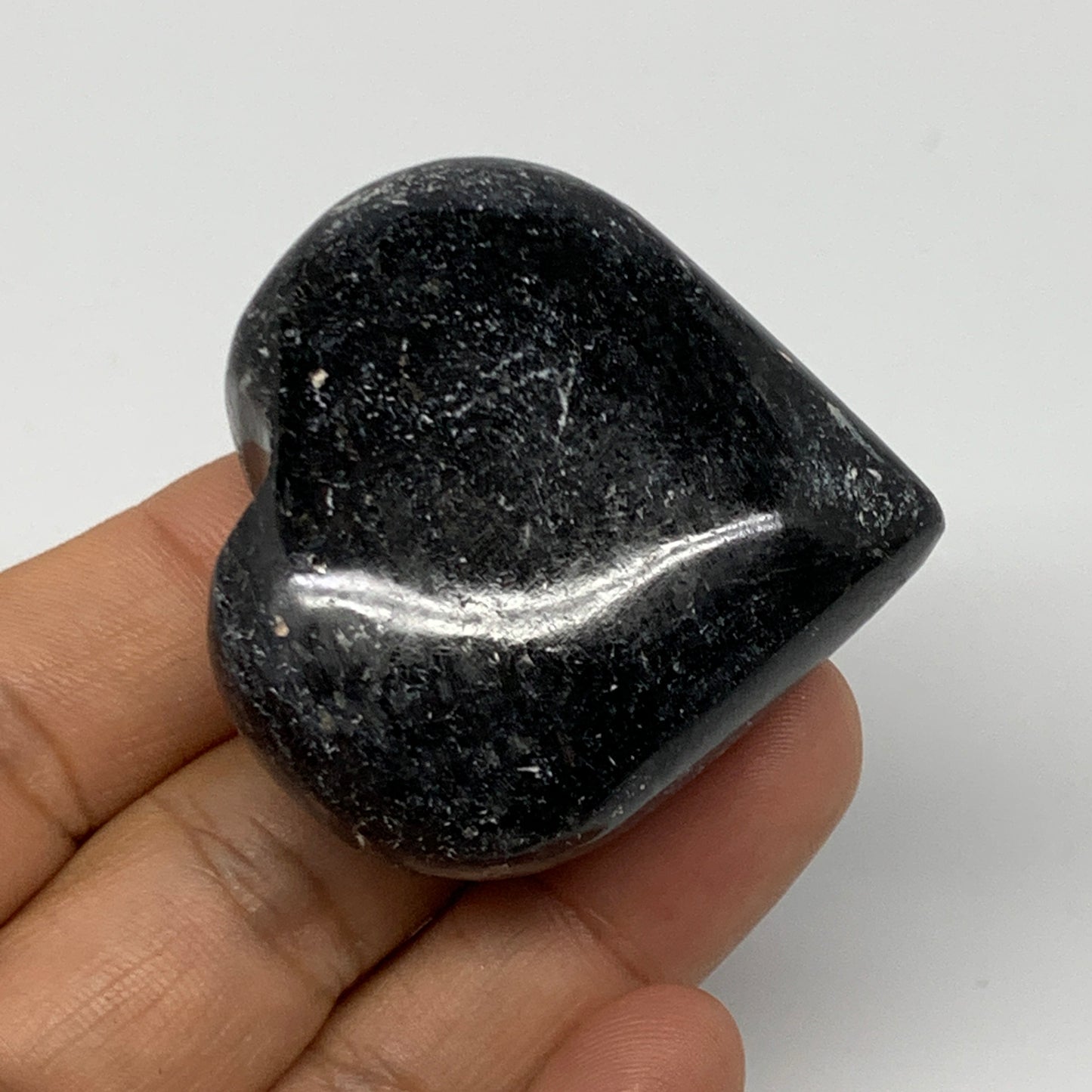 75.4g,1.8"x1.9"x0.8" Natural Labradorite Heart Small Polished Crystal, B22098