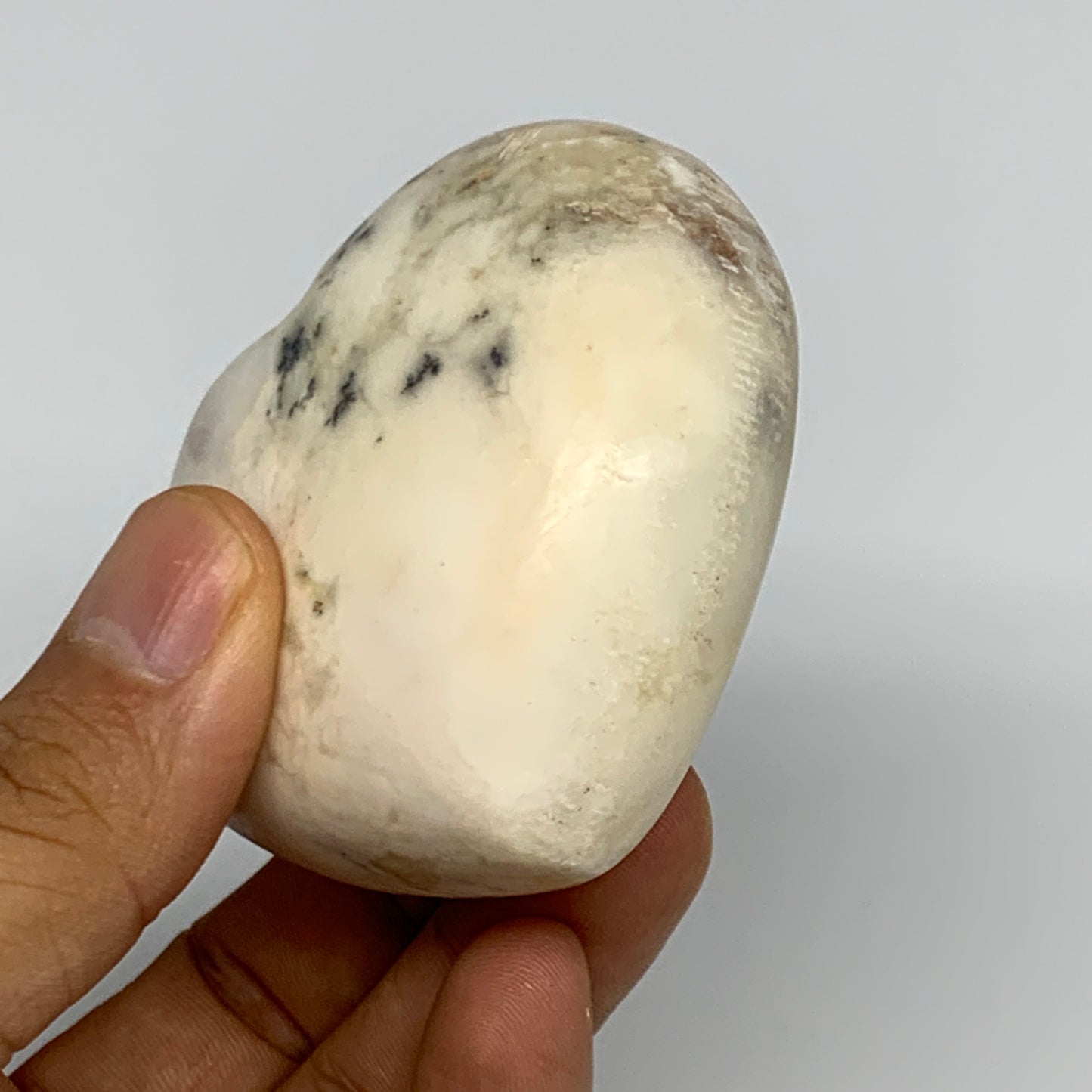 178.9g, 2.3"x2.6"x1.4" Dendrite Opal Heart Polished Healing Crystal Moss, B17300