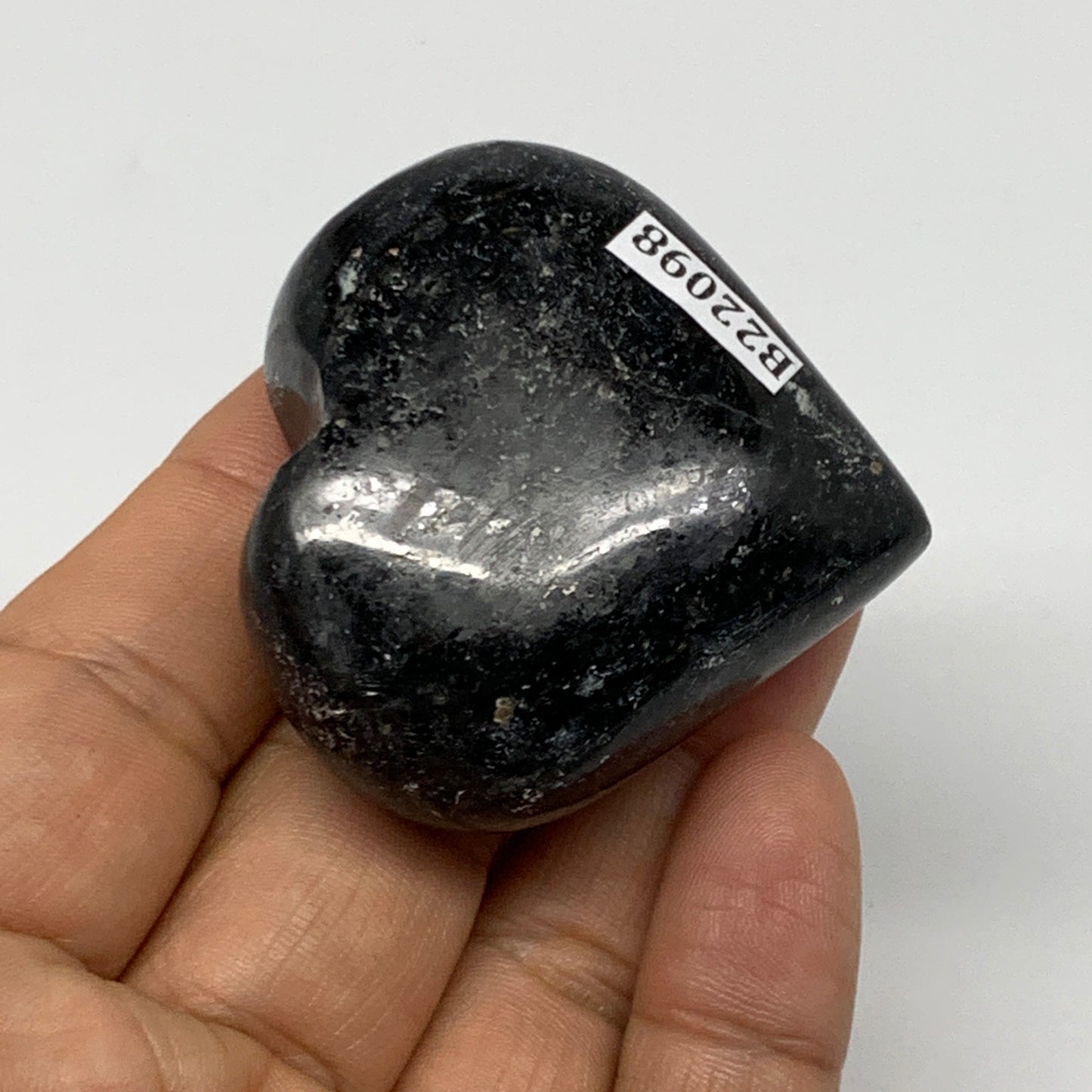 75.4g,1.8"x1.9"x0.8" Natural Labradorite Heart Small Polished Crystal, B22098