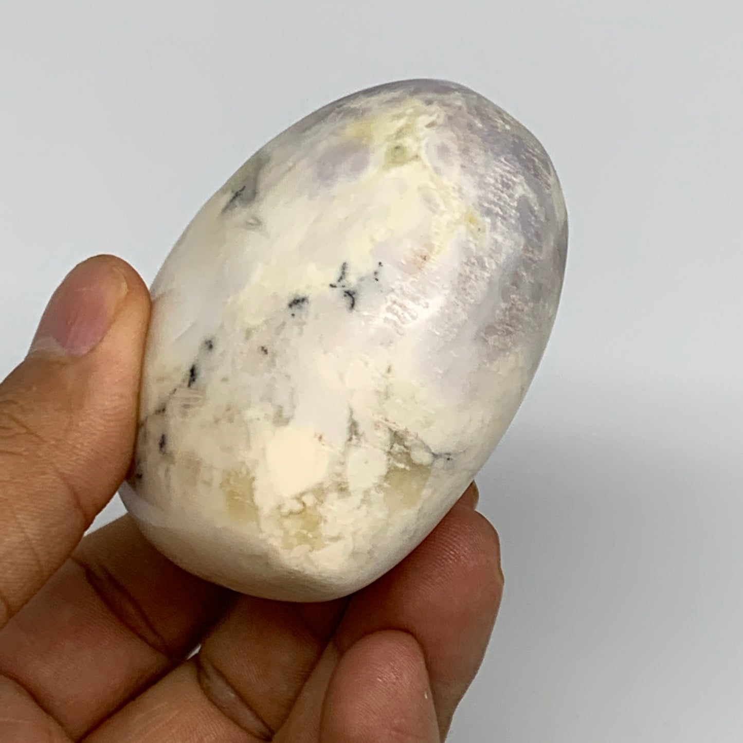 178.9g, 2.3"x2.6"x1.4" Dendrite Opal Heart Polished Healing Crystal Moss, B17300