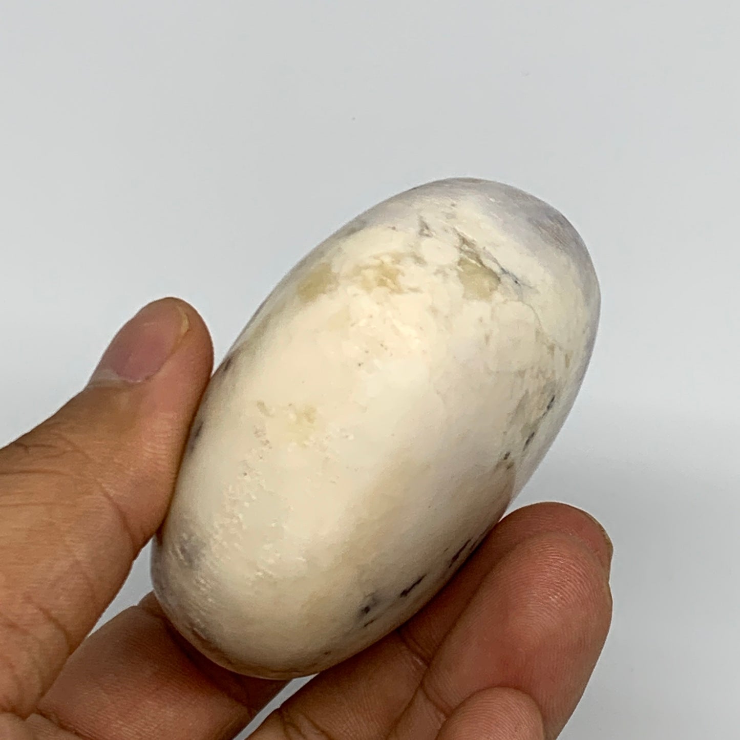 178.9g, 2.3"x2.6"x1.4" Dendrite Opal Heart Polished Healing Crystal Moss, B17300