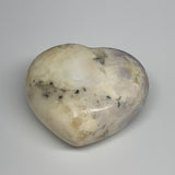 178.9g, 2.3"x2.6"x1.4" Dendrite Opal Heart Polished Healing Crystal Moss, B17300