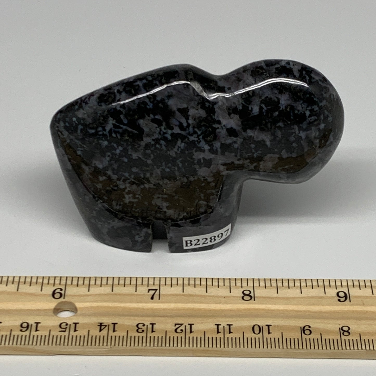 162.5g, 3.2"x2.2"x0.9" Natural Indigo Gabro Merlinite Buffalo @Madagascar,B22897
