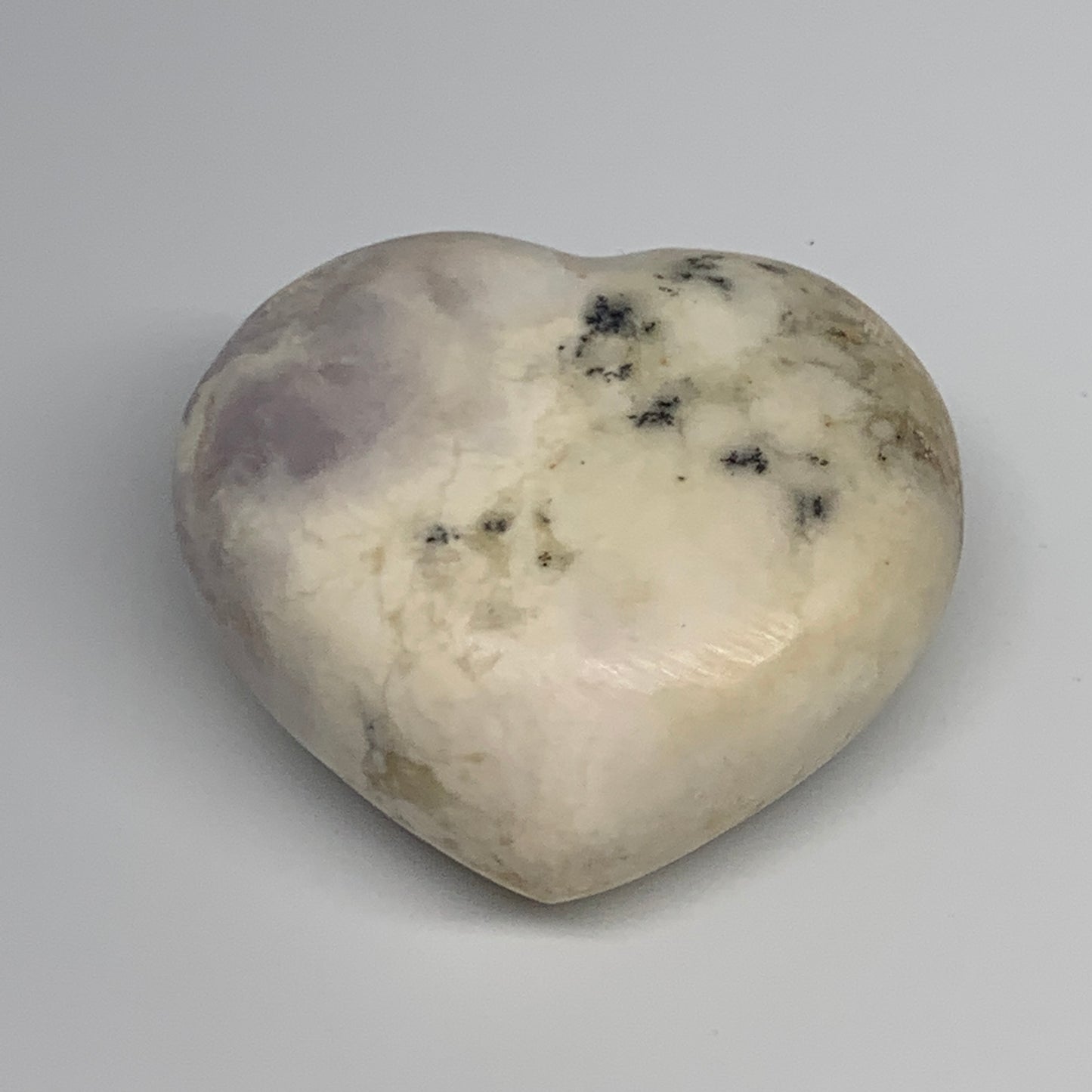 178.9g, 2.3"x2.6"x1.4" Dendrite Opal Heart Polished Healing Crystal Moss, B17300