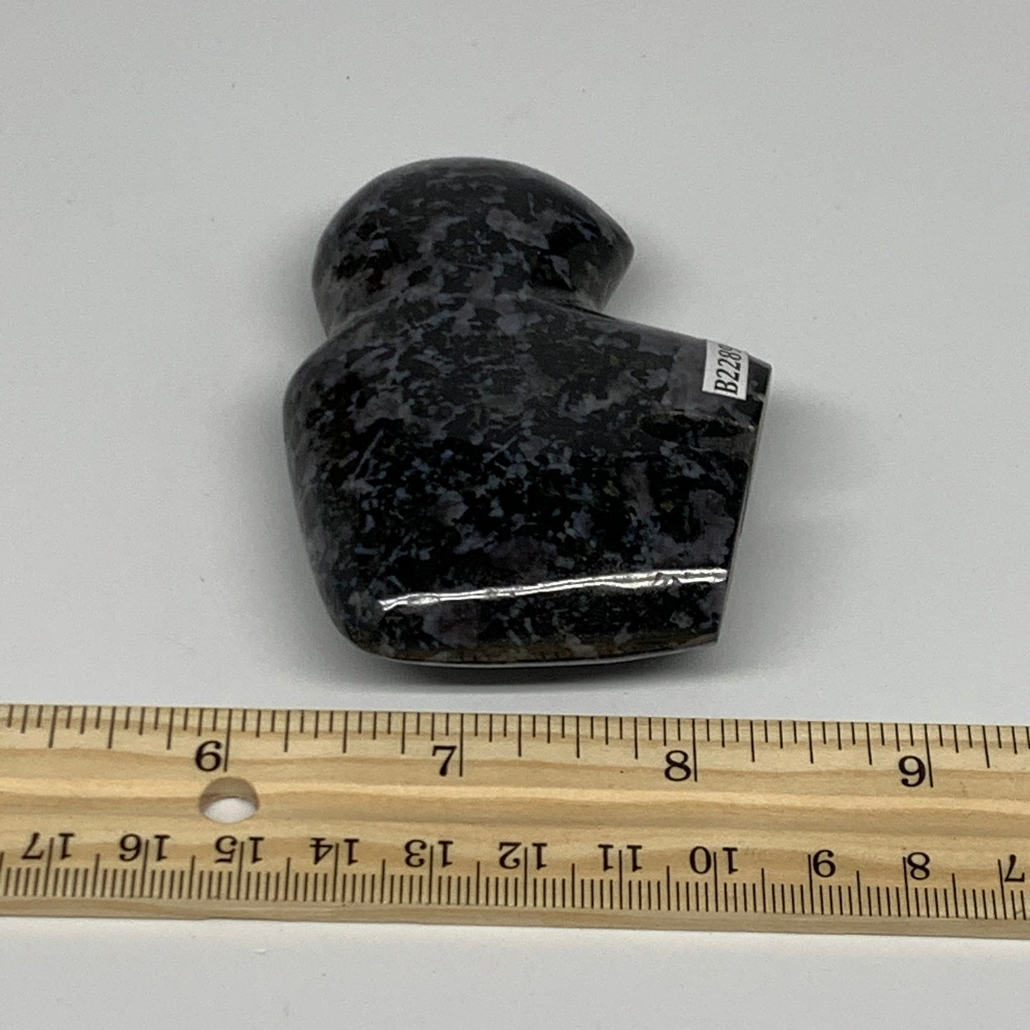 162.5g, 3.2"x2.2"x0.9" Natural Indigo Gabro Merlinite Buffalo @Madagascar,B22897