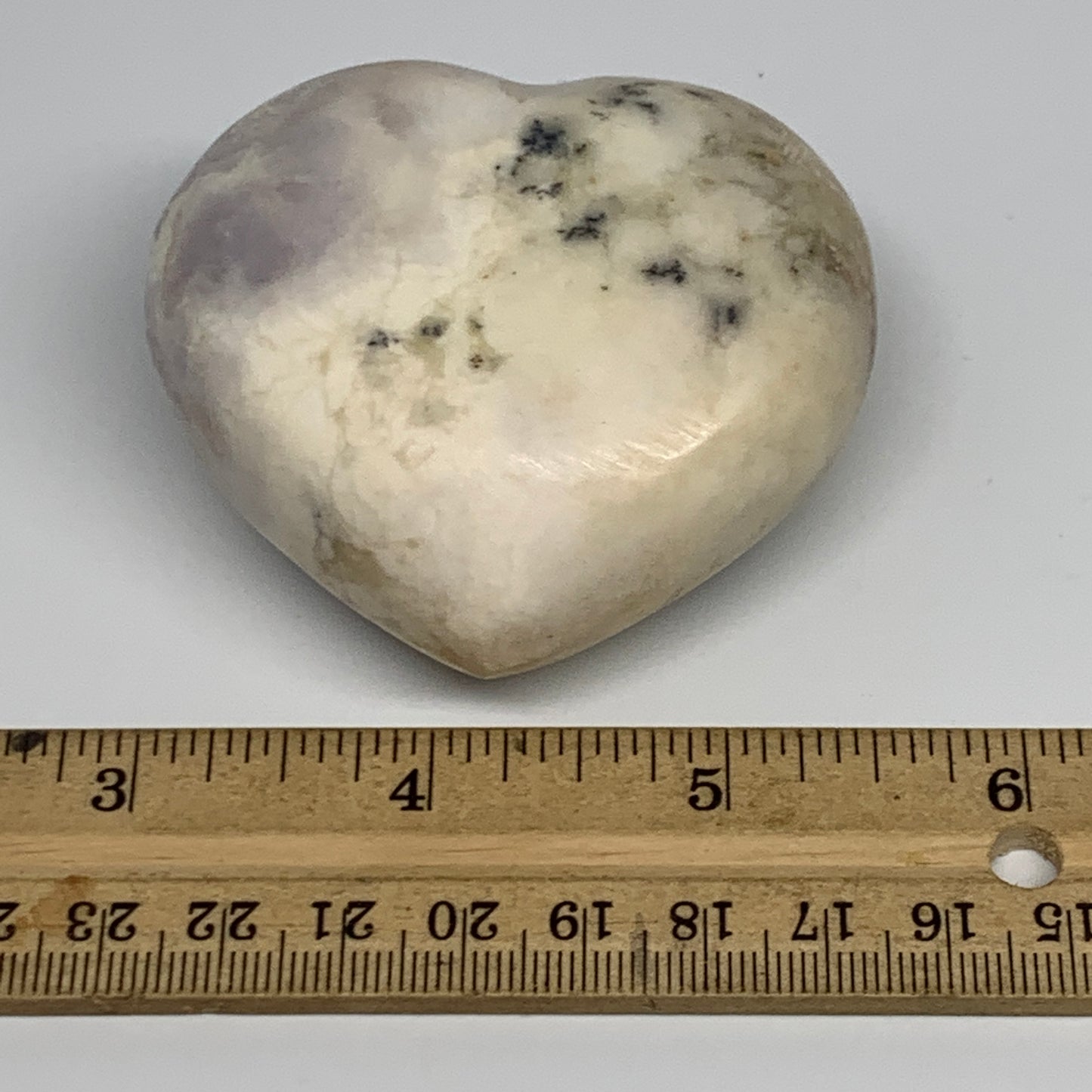 178.9g, 2.3"x2.6"x1.4" Dendrite Opal Heart Polished Healing Crystal Moss, B17300