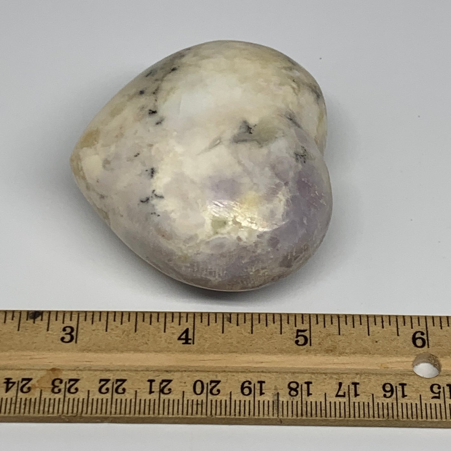 178.9g, 2.3"x2.6"x1.4" Dendrite Opal Heart Polished Healing Crystal Moss, B17300