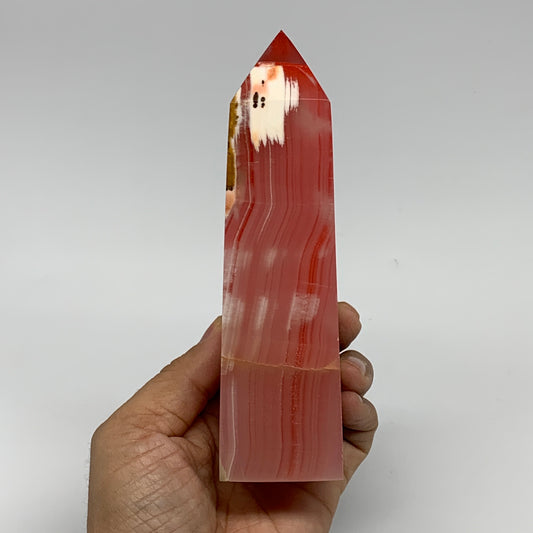 492.1g, 5.9"x1.6"x1.7" Dyed/Heated Calcite Point Tower Obelisk Crystal, B24986