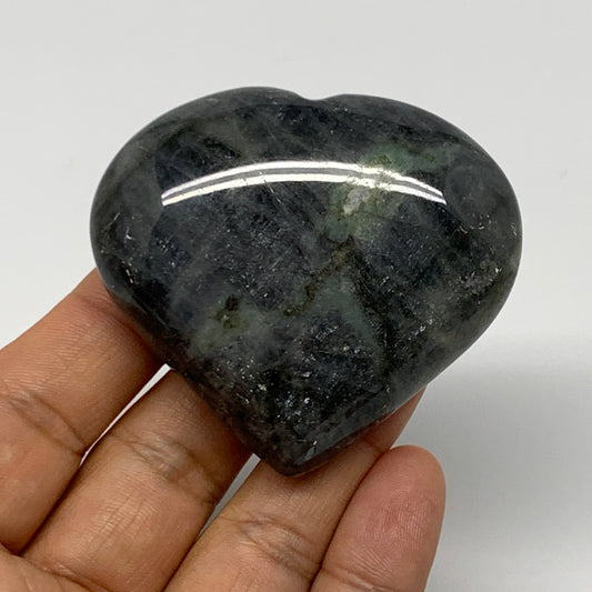 96.3g,2.1"x2.4"x0.9" Natural Labradorite Heart Small Polished Crystal, B22099