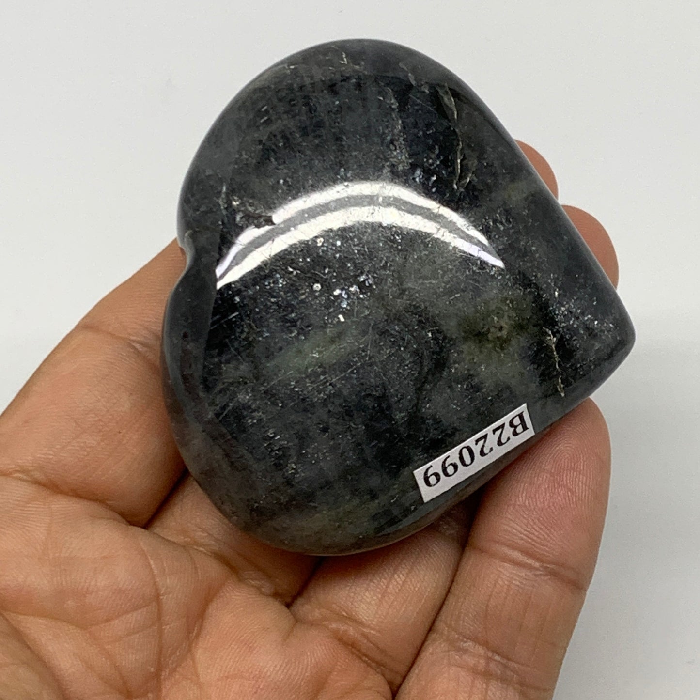 96.3g,2.1"x2.4"x0.9" Natural Labradorite Heart Small Polished Crystal, B22099
