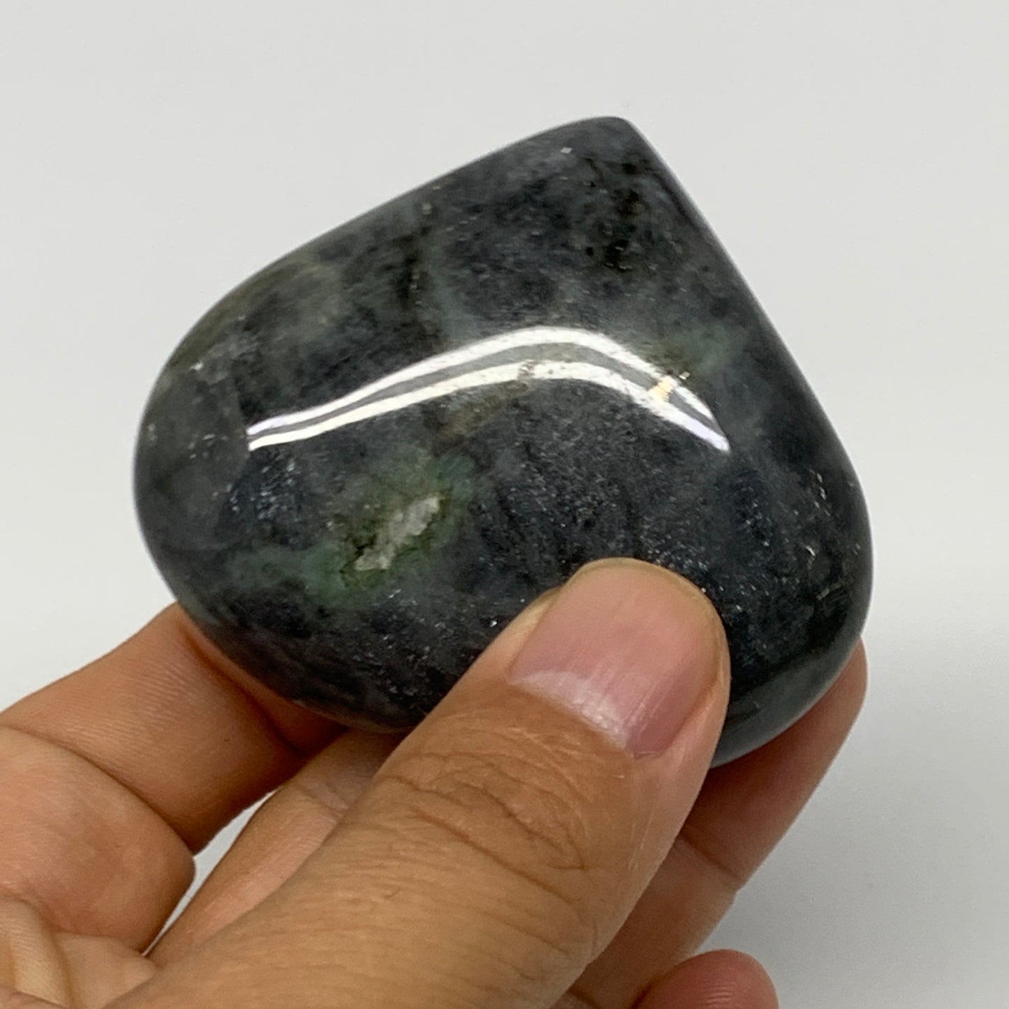 96.3g,2.1"x2.4"x0.9" Natural Labradorite Heart Small Polished Crystal, B22099