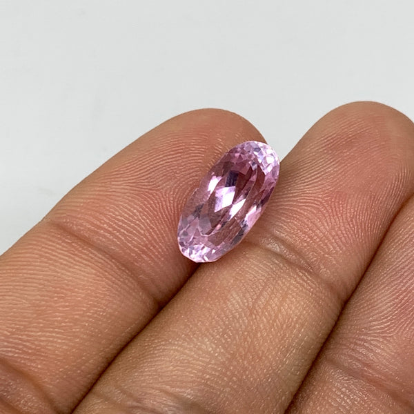 6.39cts, 14mmx7mmx7mm,Heated Kunzite Crystal Facetted Stone @Afghanistan,CTS235